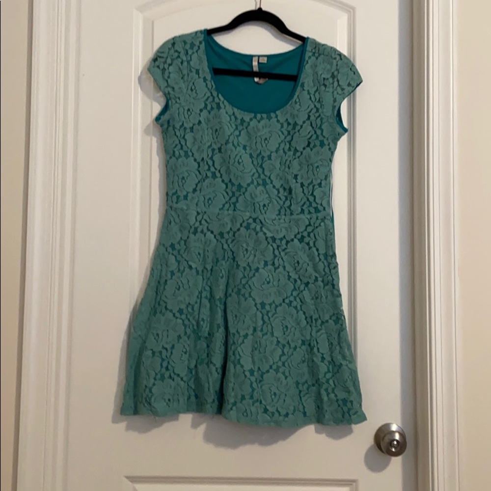 Lauren Conrad Teal Lace Dress